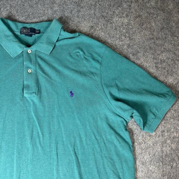 Polo Ralph Lauren Polo Shirt Mens 2XLT Cotton Green Golf Preppy Pullover - Picture 2 of 7